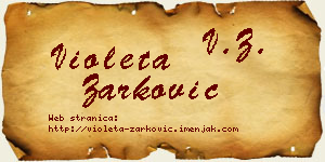 Violeta Žarković vizit kartica